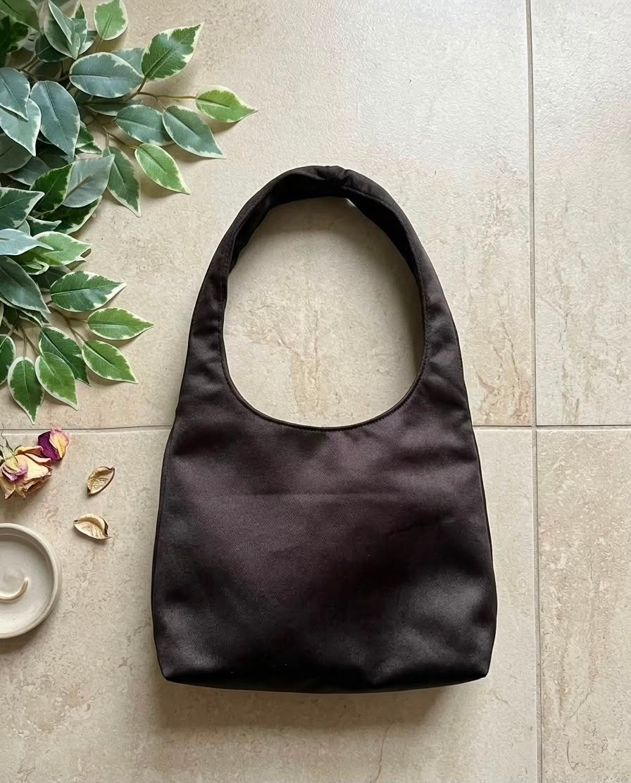 Suede Hobo Bag in Black