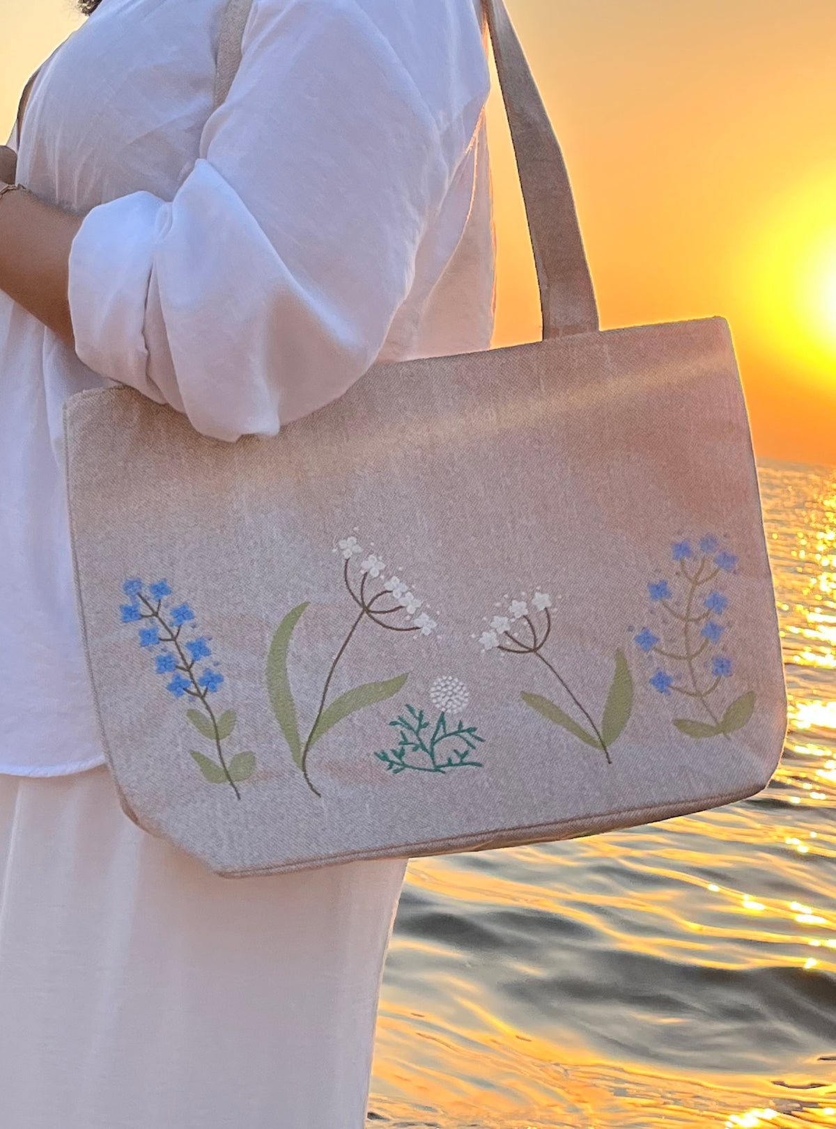 Wildflower Linen Tote
