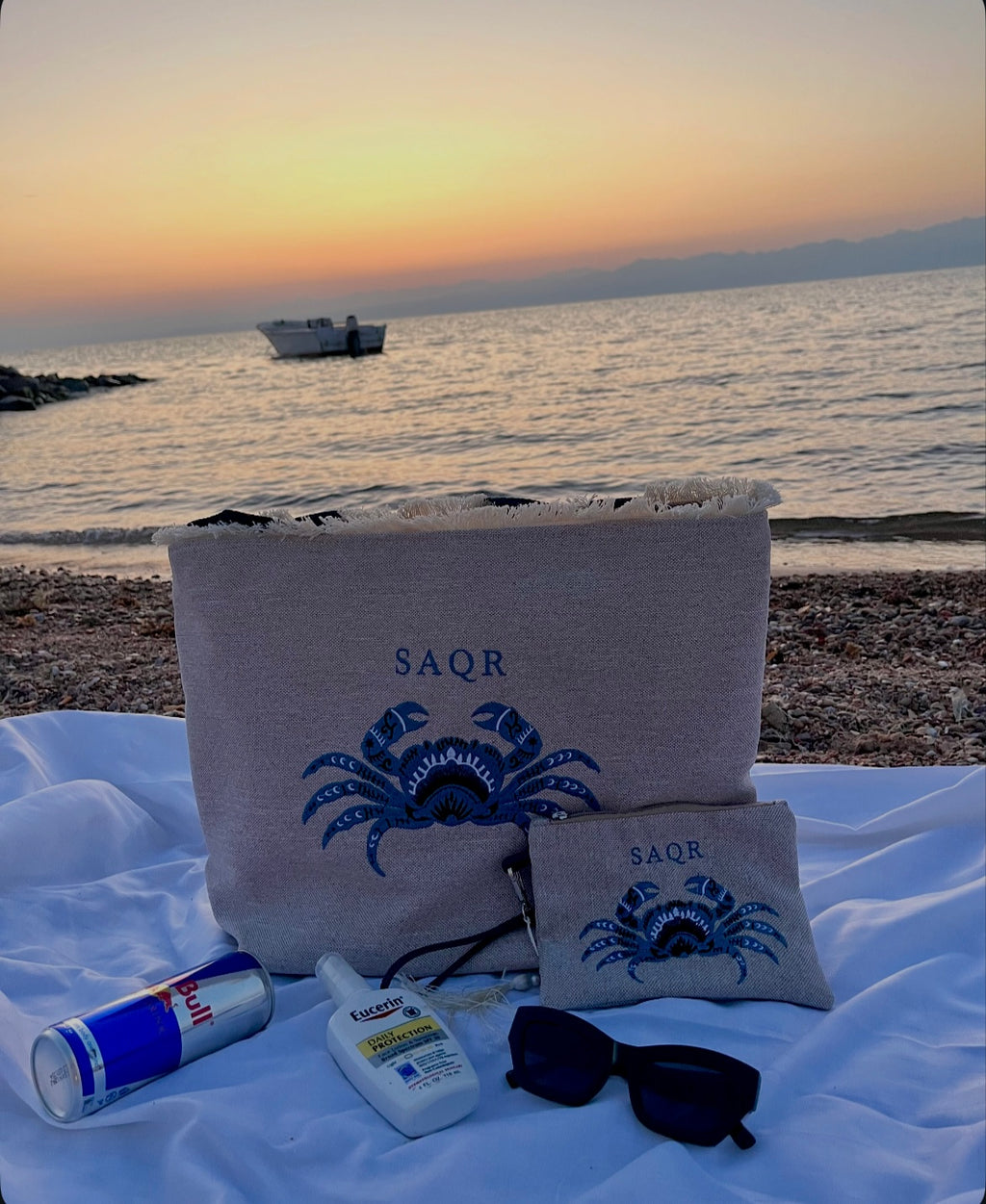 Crab Linen Tote & Pouch Set